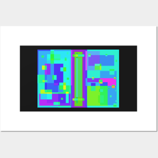 Square up Pixel pattern shirt Posters and Art